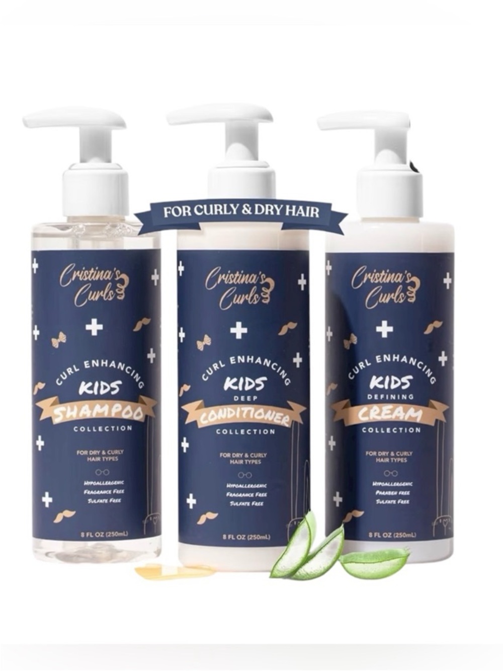 Cristina’s Curls Shampoo Deep Conditioner Curl Cream Haircare Bundle
